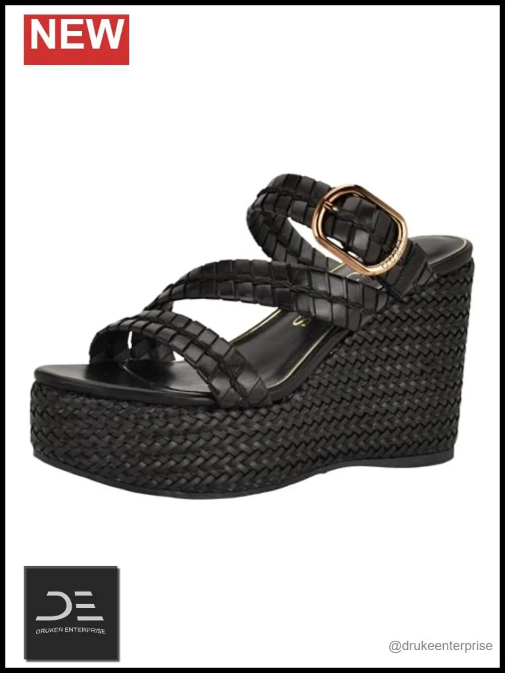 GUESS Evana Strappy Wedge Sandals Platform Open Toe 3.94